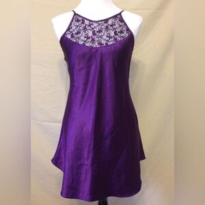 vintage purple satin slip dress lace XL Y2K romantic fairy grunge whimsigoth
